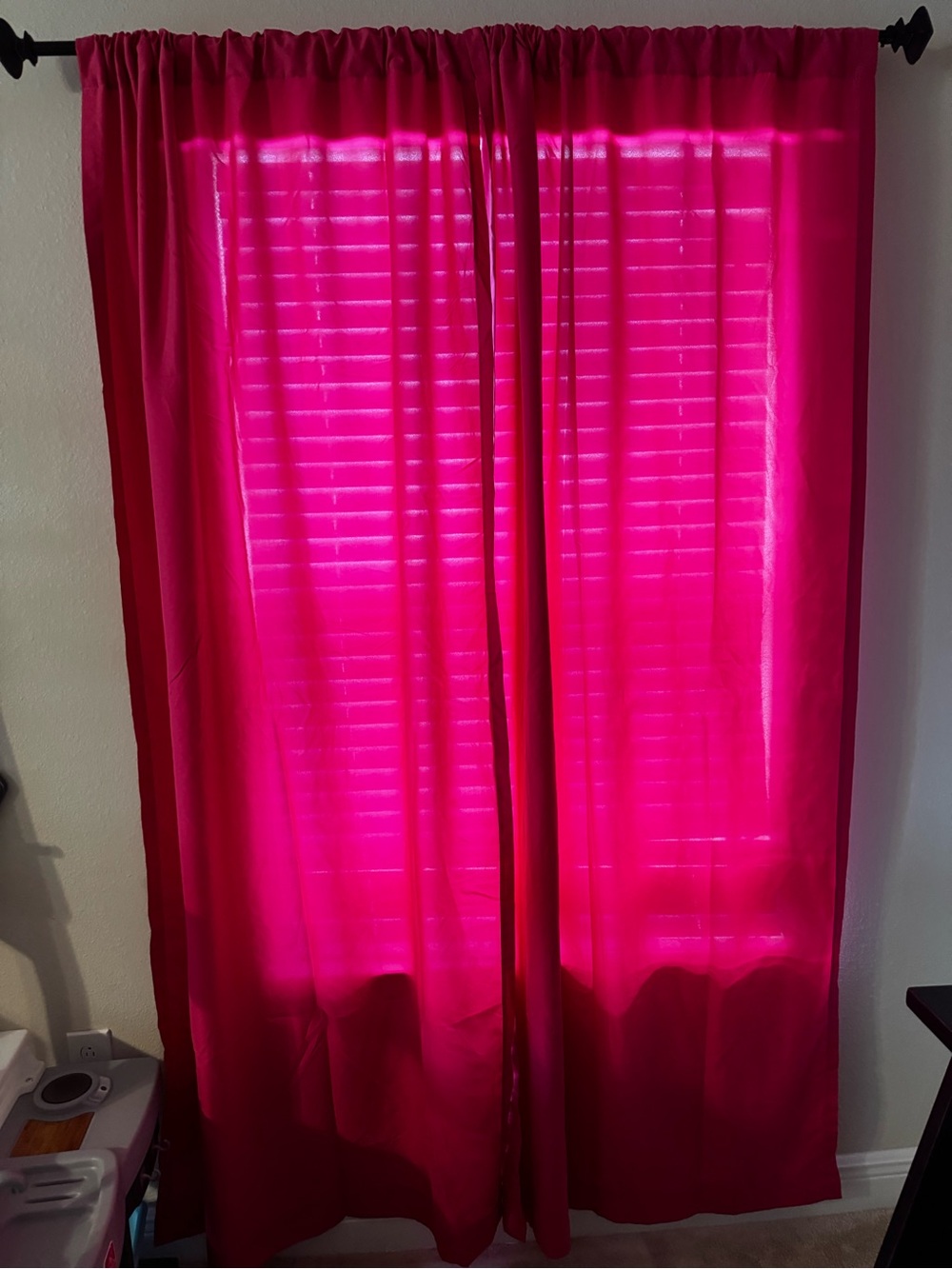 Bright Pink Window Curtain Panels - Home Accents